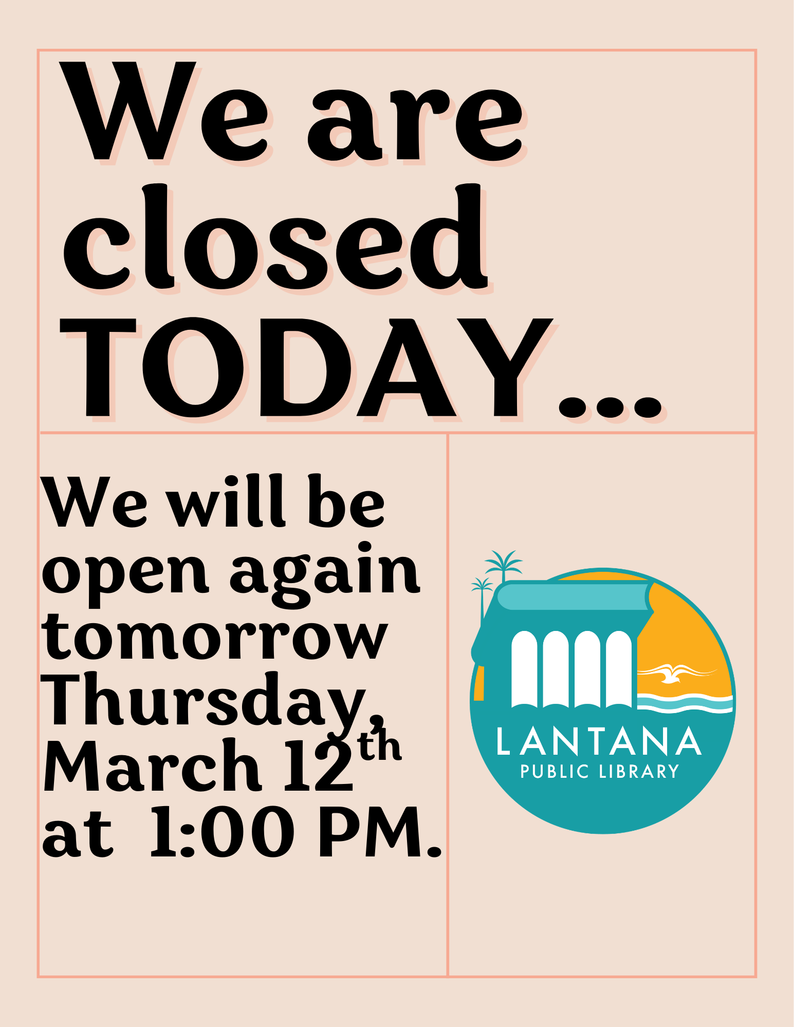 Library is closed today